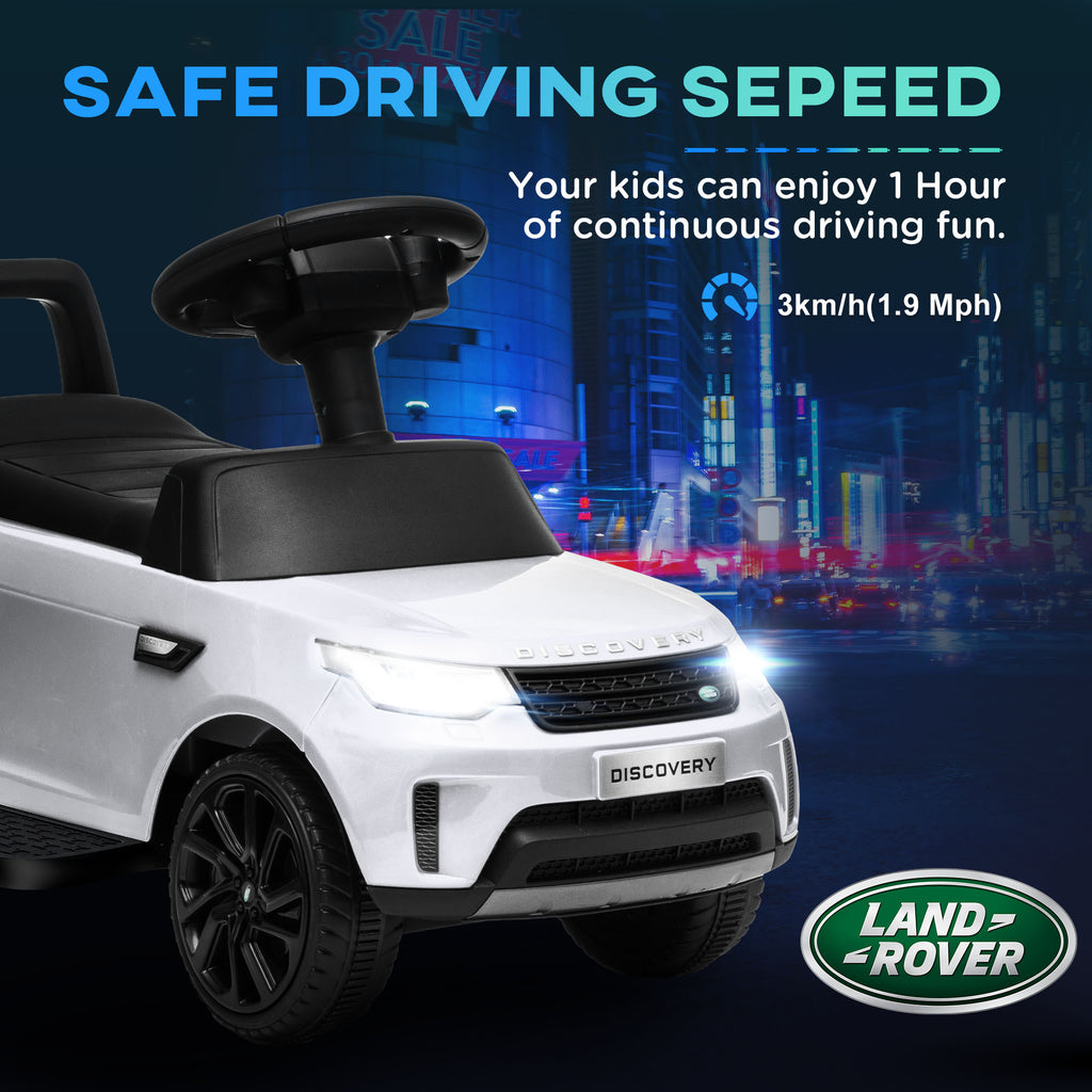 2-in-1 Land Rover Licensed 6V Kids Electric Ride On Car, Sliding Car w/ Headlights, Music, for 18-60 Months