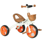 Kids Trike, Toddler Tricycle with Front Basket and EVA Wheels for Ages 2-5 Years, Indoor Outdoor for Boys Girls, Orange