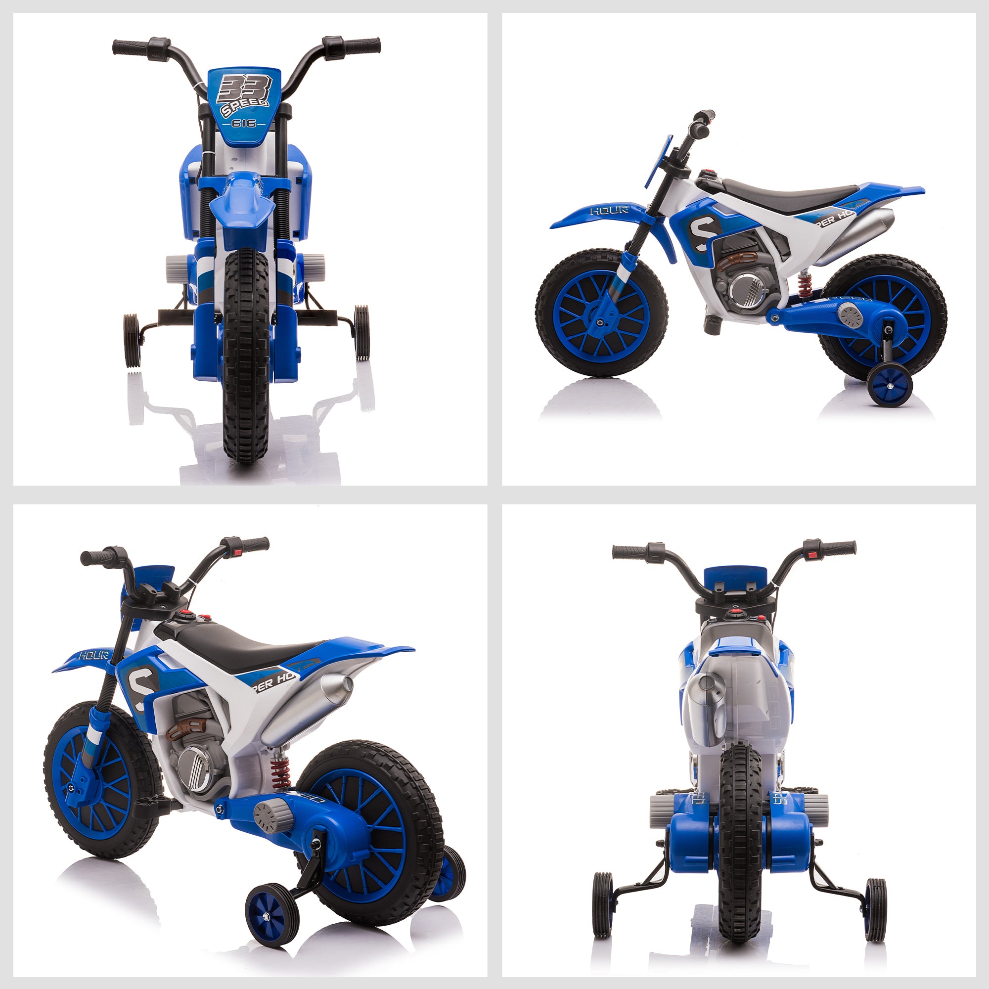 12V Kids Electric Motorcycle Ride-On, with Training Wheels, for Ages 3-6 Years