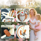 5 in 1 Kids Trike with Adjustable Backrest, Toddler Tricycle with Push Handlebar, Adjustable Backrest, Cream White