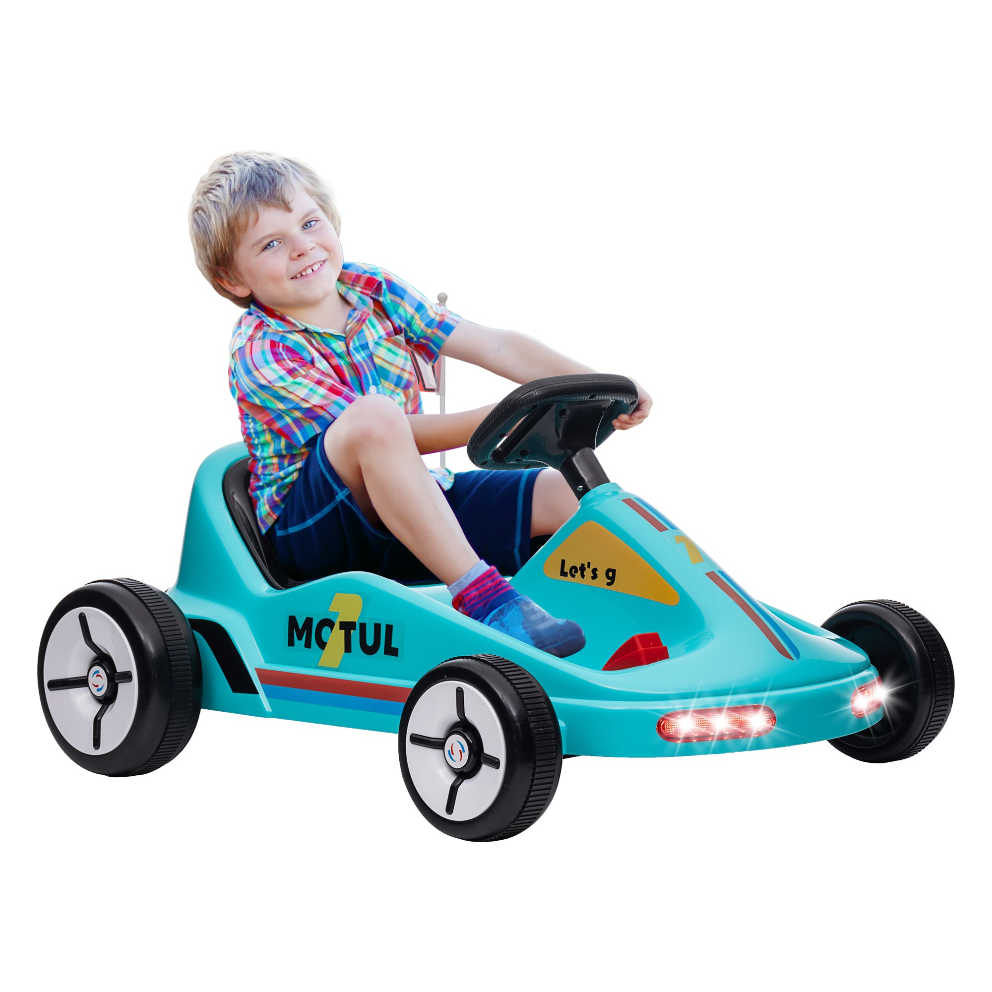 6V Electric Go Kart for Kids with Music, Light, Horn, for 3-5 Years