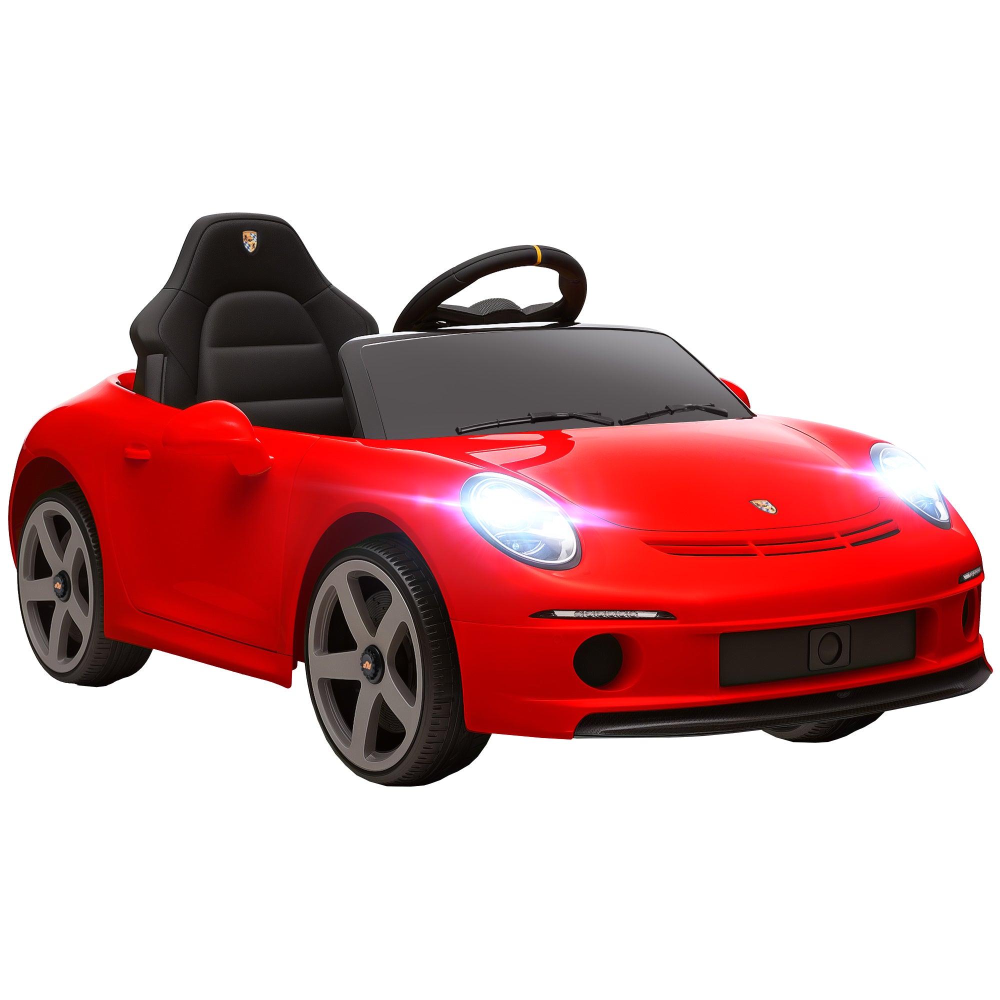 Kids Electric Car, 12V Licensed RUF GT Ride on Car with Suspension, Remote Control, Music, for 3-5 Years
