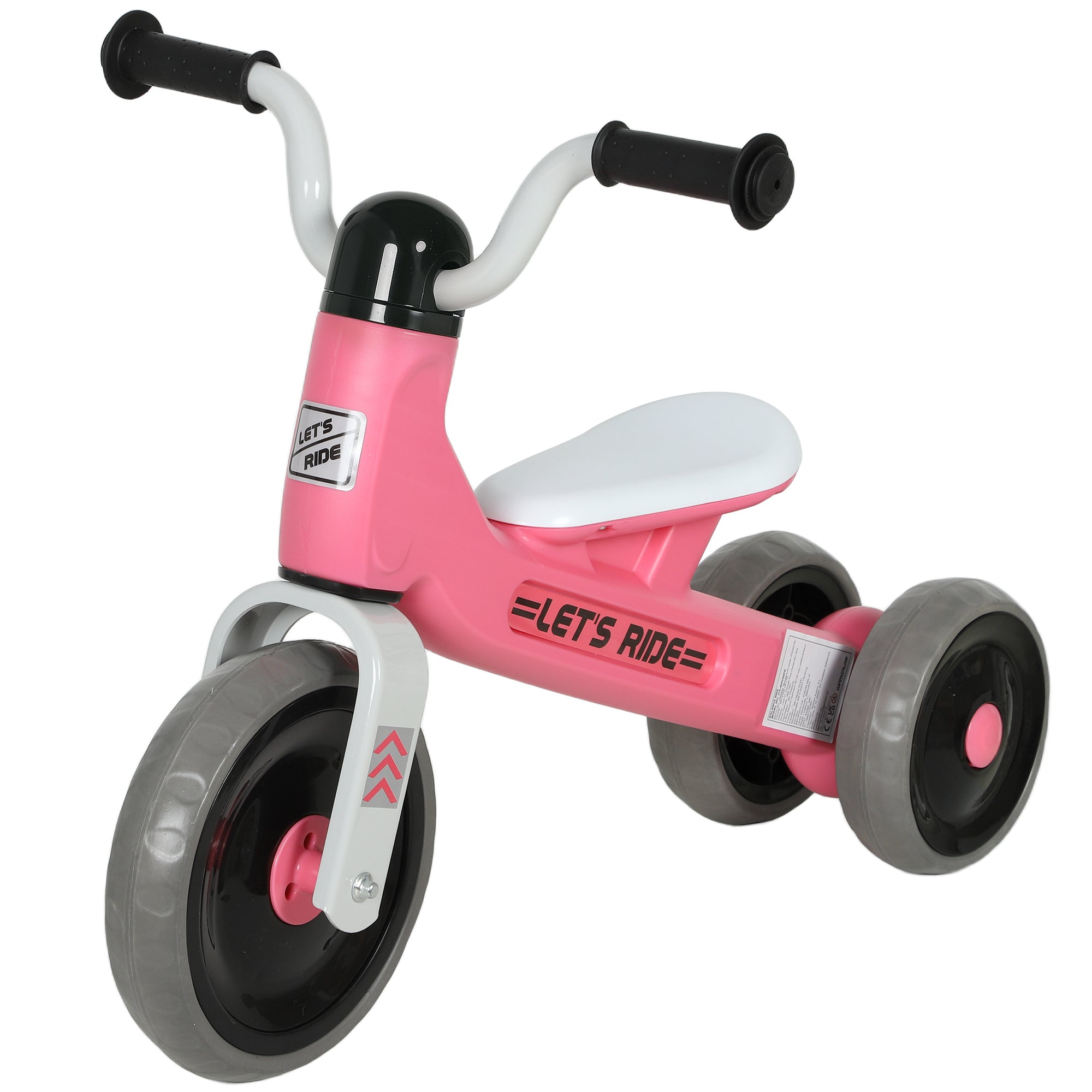 Toddler Balance Bike with No Pedal, 3 Silence Wheels for 12-36 Months Boys and Girls, Indoor Outdoor, Pink