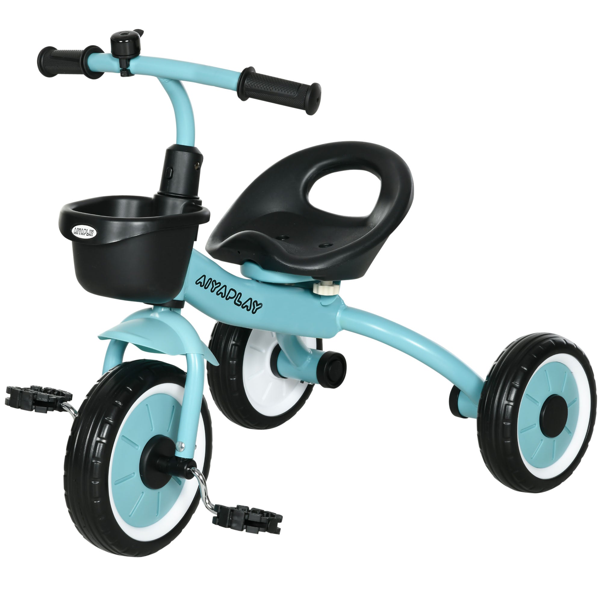Kids Trike, Tricycle, with Adjustable Seat, Basket, Bell, for Ages 2-5 Years