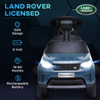 2-in-1 Land Rover Licensed 6V Kids Electric Ride On Car, Sliding Car w/ Headlights, Music, for 18-60 Months, Light Blue