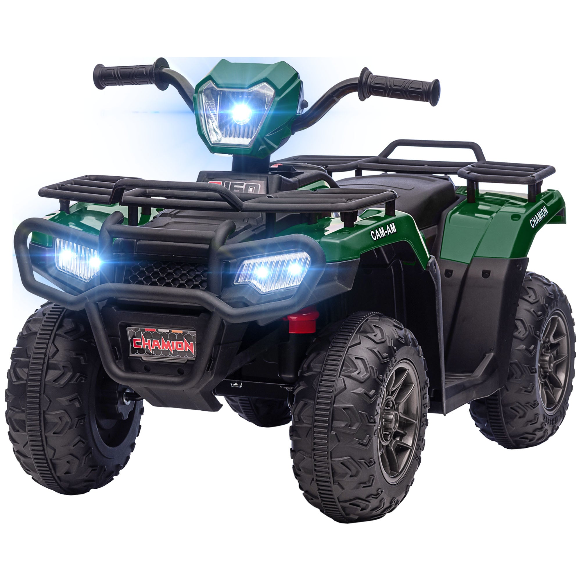 12V Kids Quad Bike with Forward, Reverse Functions, Ride-On ATV w/ Music, LED, Headlights, for Ages 3-5 Years