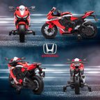 6V Honda Licensed Kids Motorcycle w/ Music, Training Wheels