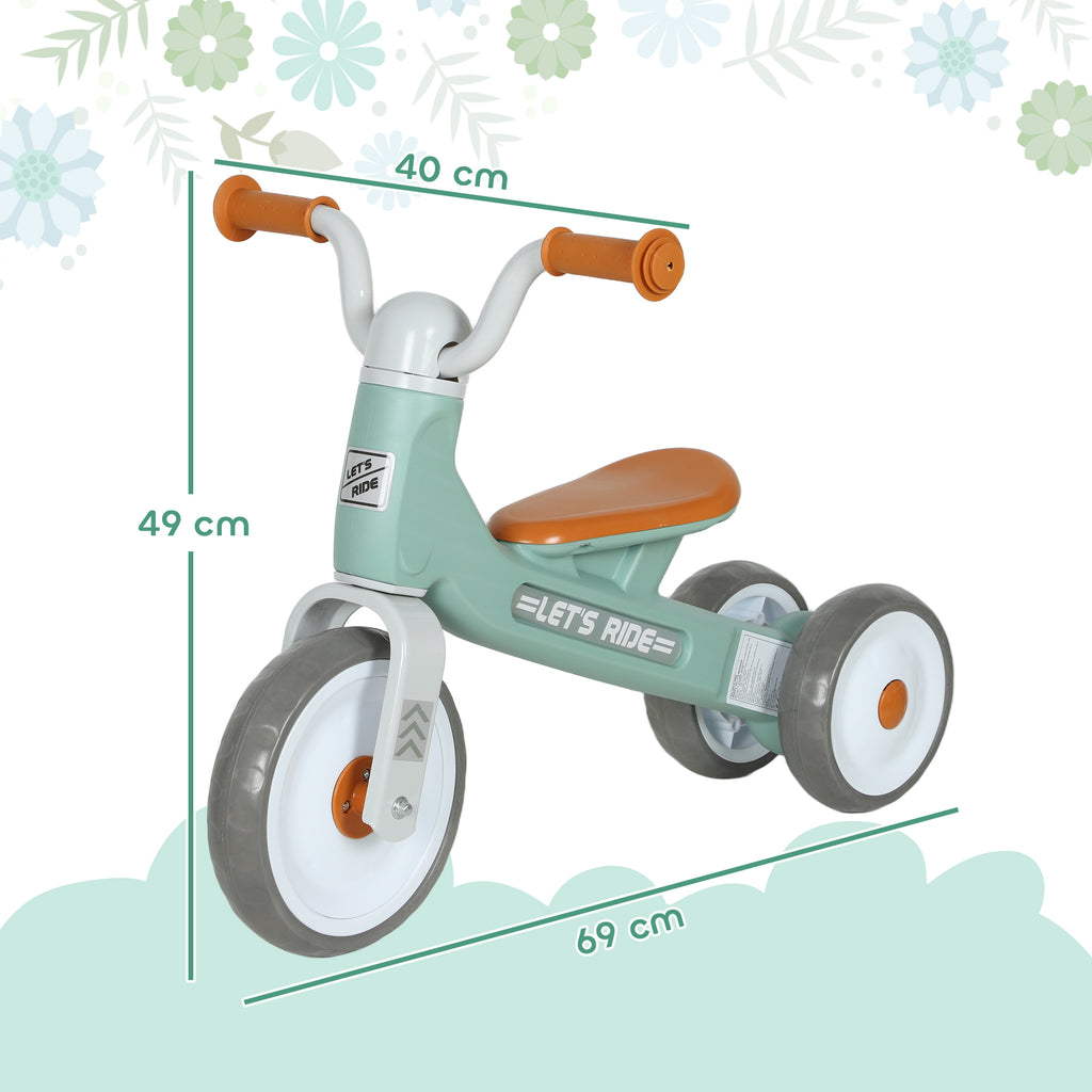 Toddler Balance Bike with No Pedal, 3 Silence Wheels for 12-36 Months Boys and Girls, Indoor Outdoor, Green