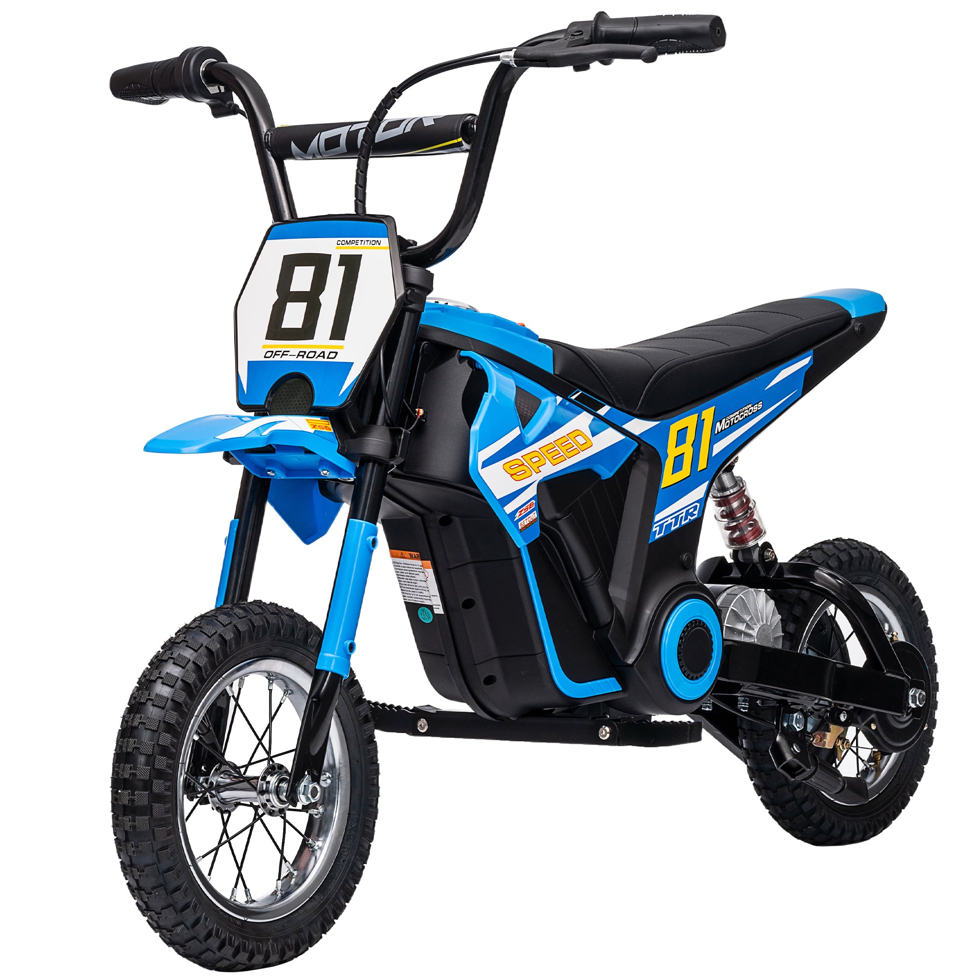 Kids Electric Motorbike, 24V Ride On Motorcycle with 3 Speeds and Rear Suspension, Dirt Bike for 8-12 Years Old