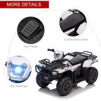 12V Kids Quad Bike with Forward, Reverse Functions, Ride-On ATV w/ Music, LED, Headlights, for Ages 3-5 Years