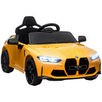 12V BMW M4 Licensed Kids Car with Easy Transport, Remote Control, Suspension, Music, Horn, LED Lights