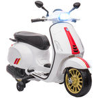 12V Vespa Licensed Kids Electric Motorbike w/ Music, Headlights, FM Radio, for 3-6 Years