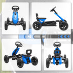 Pedal Go Kart for Kids 2-5 Years, with Silent EVA Wheels, Metal Frame