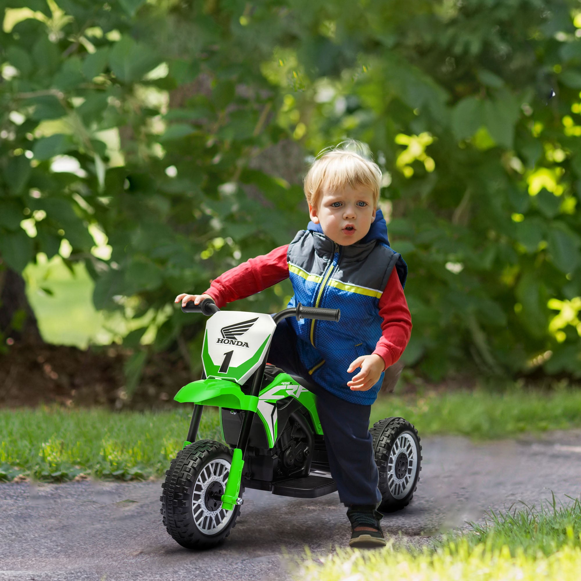 6V Kids Motorbike, Three-Wheel Kids Electric Bike with Horn, Startup Sound for Ages 18-36 Months
