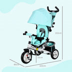 6 in 1 Kids Trike with Parent Handle, Canopy, 5-point Safety Belt, Storage, Footrest, Brake, for 1-5 Years