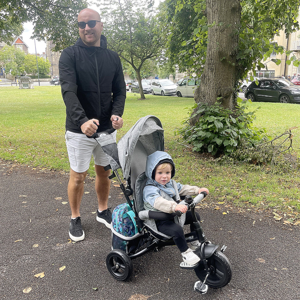 6 in 1 Kids Trike with Parent Handle, Canopy, 5-point Safety Belt, Storage, Footrest, Brake, for 1-5 Years