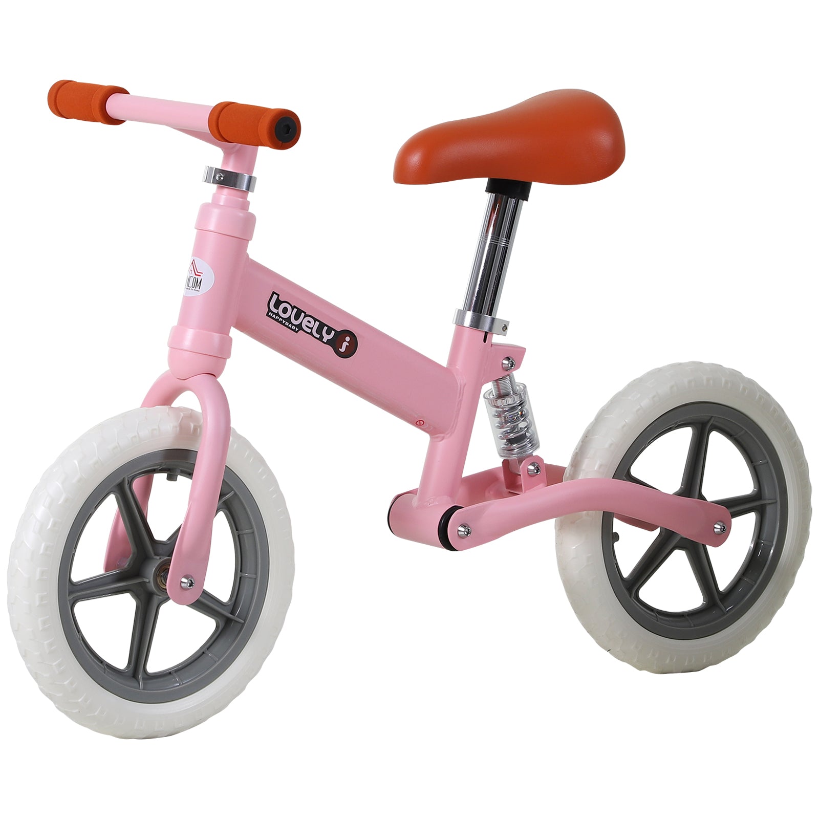12" Kids Balance Bike No Pedal Bicycle EVA Tire Adjustable Seat Toddler Training Bike W/ Shock Absorber 2 - 5 Years Gift for Boys Girls