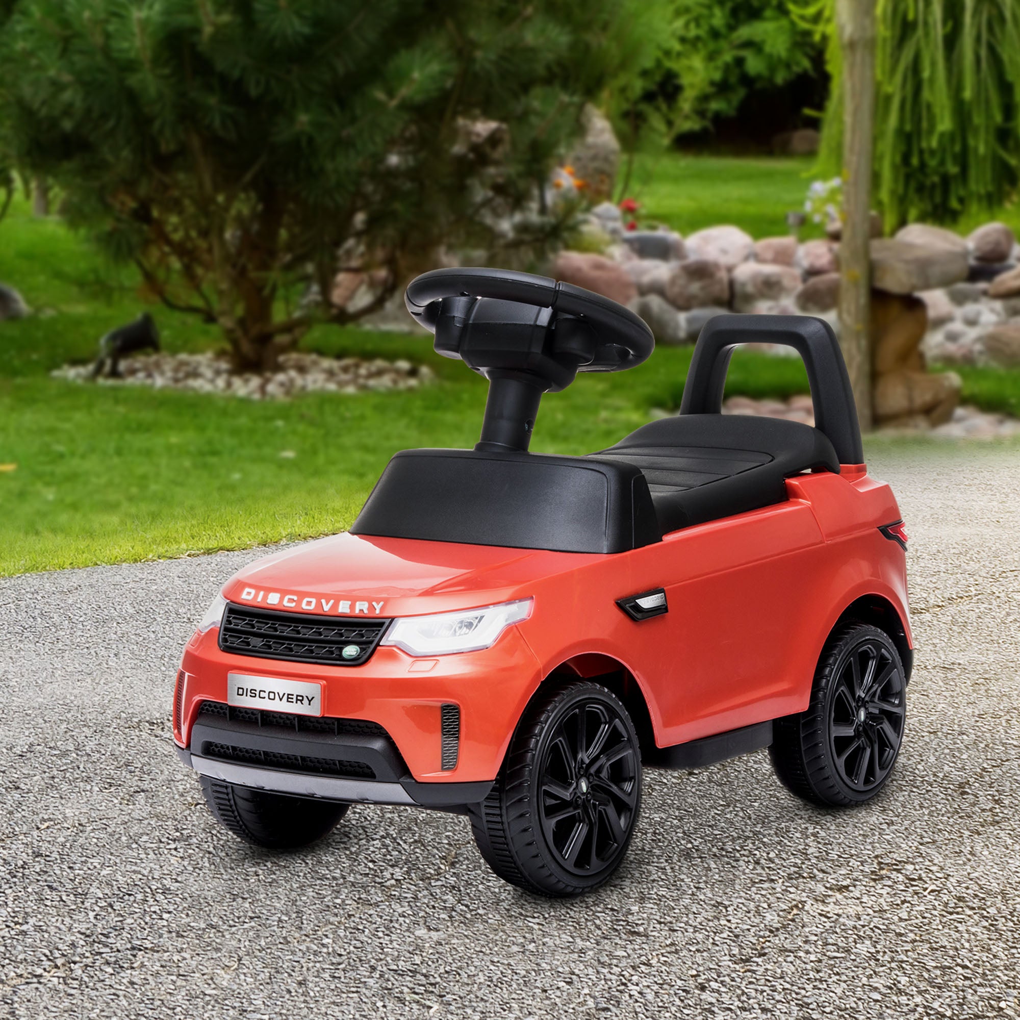 2-in-1 Land Rover Licensed 6V Kids Electric Ride On Car, Sliding Car w/ Headlights, Music, for 18-60 Months