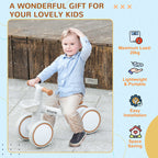 Kids Balance Bike for 1-3 Years Old with Adjustable Seat, Silent Wheels