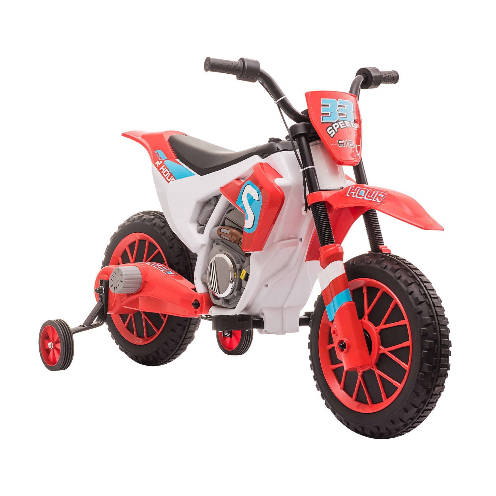 12V Kids Electric Motorcycle Ride-On, with Training Wheels, for Ages 3-6 Years