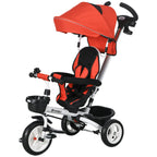 Metal Frame 6 in 1 Baby Push Tricycle with Parent Handle for 1-5 Years Old
