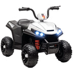 12V Kids Electric Quad Bike w/ Spring Suspension System, Forward, Backward, LED Light, Music, MP3, White