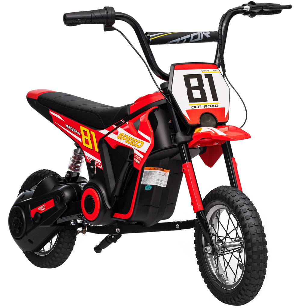 Kids Electric Motorbike, 24V Ride On Motorcycle with 3 Speeds and Rear Suspension, Dirt Bike for 8-12 Years Old