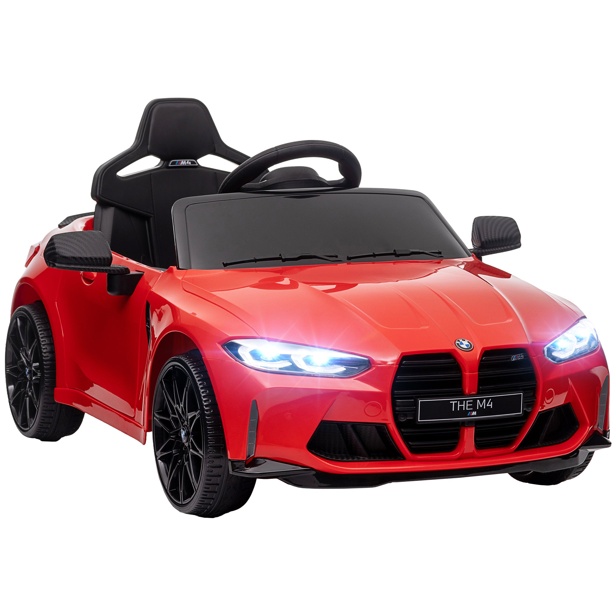 12V BMW Licensed Kids Car, with Easy Transport, Remote Control, Suspension, Music, Horn, LED Lights