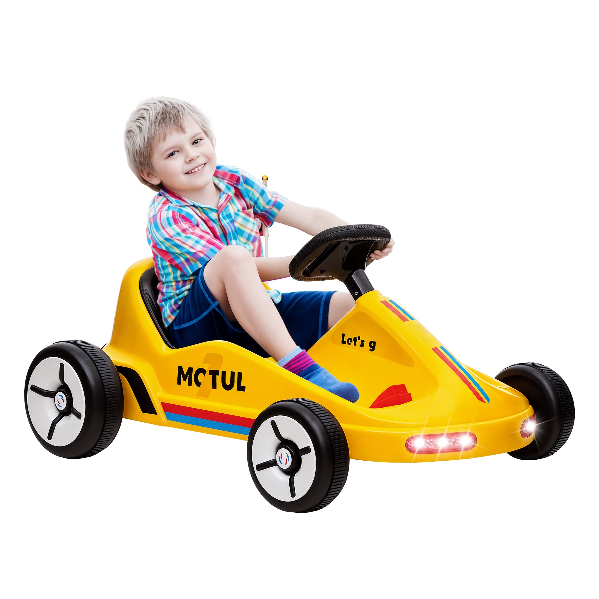 6V Electric Go Kart for Kids with Music, Light, Horn, for 3-5 Years