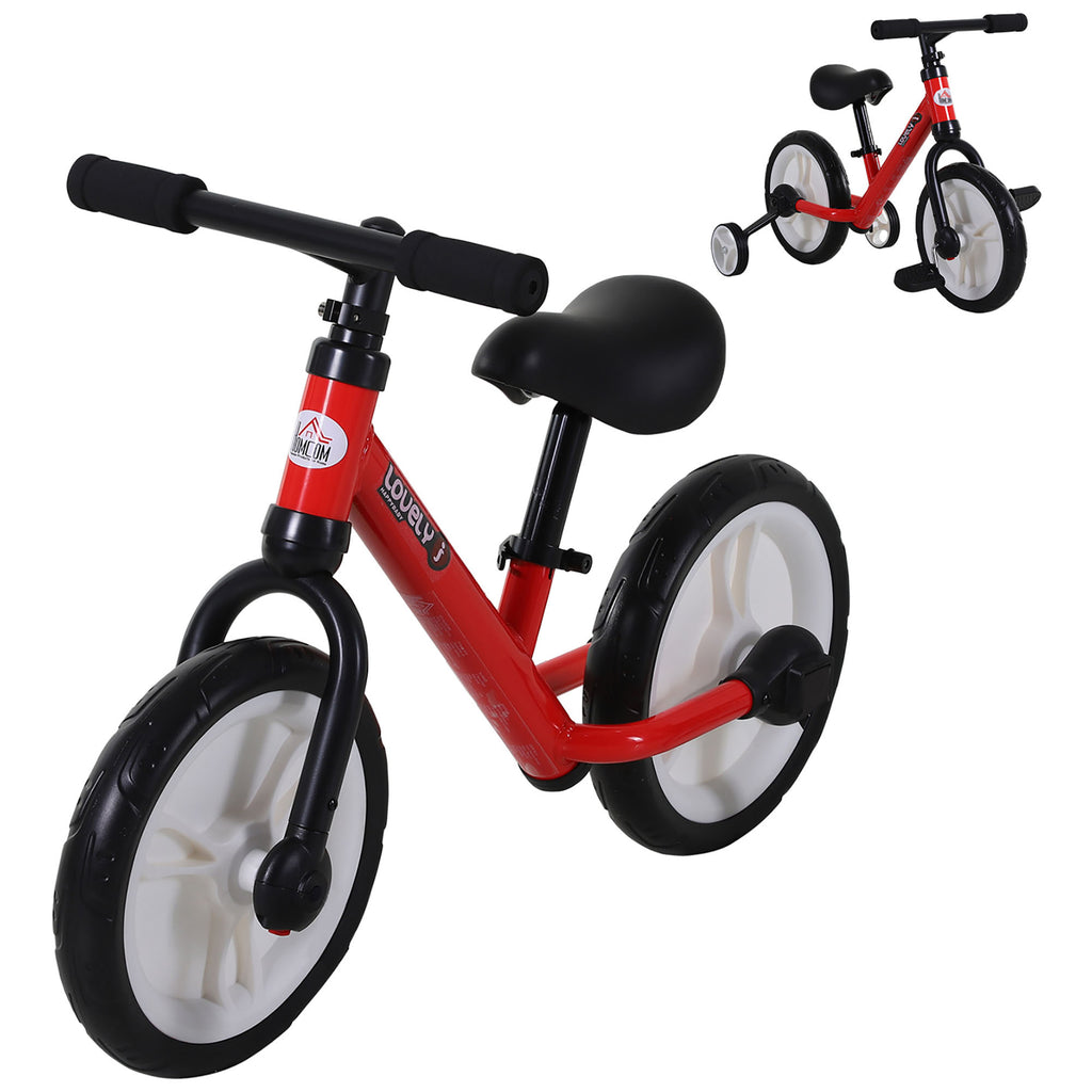 11 Inch Kids Balance Bike Training Pedal Bicycle W/ Removable Stabilizers EVA Tyres Adjustable Seat Height 2 to 5 Years Gift for Boys Girls
