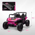12V Battery Powered Ride on Truck w/ Remote, Four Suspension Wheels, Horn, Lights, Music, USB, for Ages 3-5 Years, Pink
