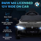 12V BMW Licensed Kids Car, with Easy Transport, Remote Control, Suspension, Music, Horn, LED Lights,