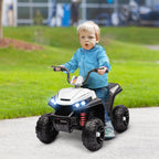 12V Kids Electric Quad Bike w/ Spring Suspension System, Forward, Backward, LED Light, Music, MP3, White