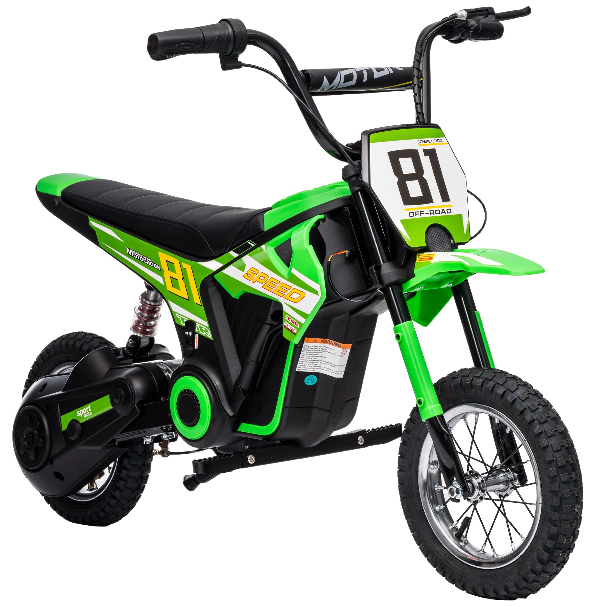 Kids Electric Motorbike, 24V Ride On Motorcycle with 3 Speeds and Rear Suspension, Dirt Bike for 8-12 Years Old