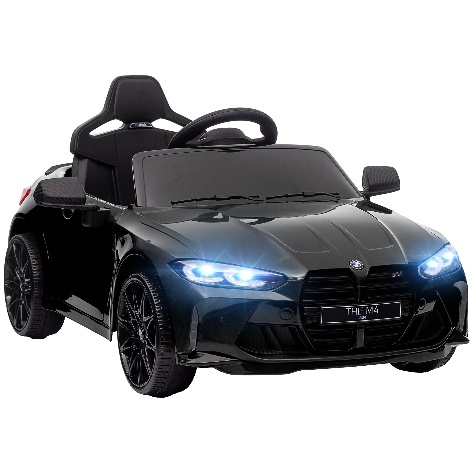 12V BMW Licensed Kids Car, with Easy Transport, Remote Control, Suspension, Music, Horn, LED Lights,