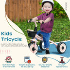 Kids Trike, Tricycle, with Adjustable Seat, Basket, Bell, for Ages 2-5 Years