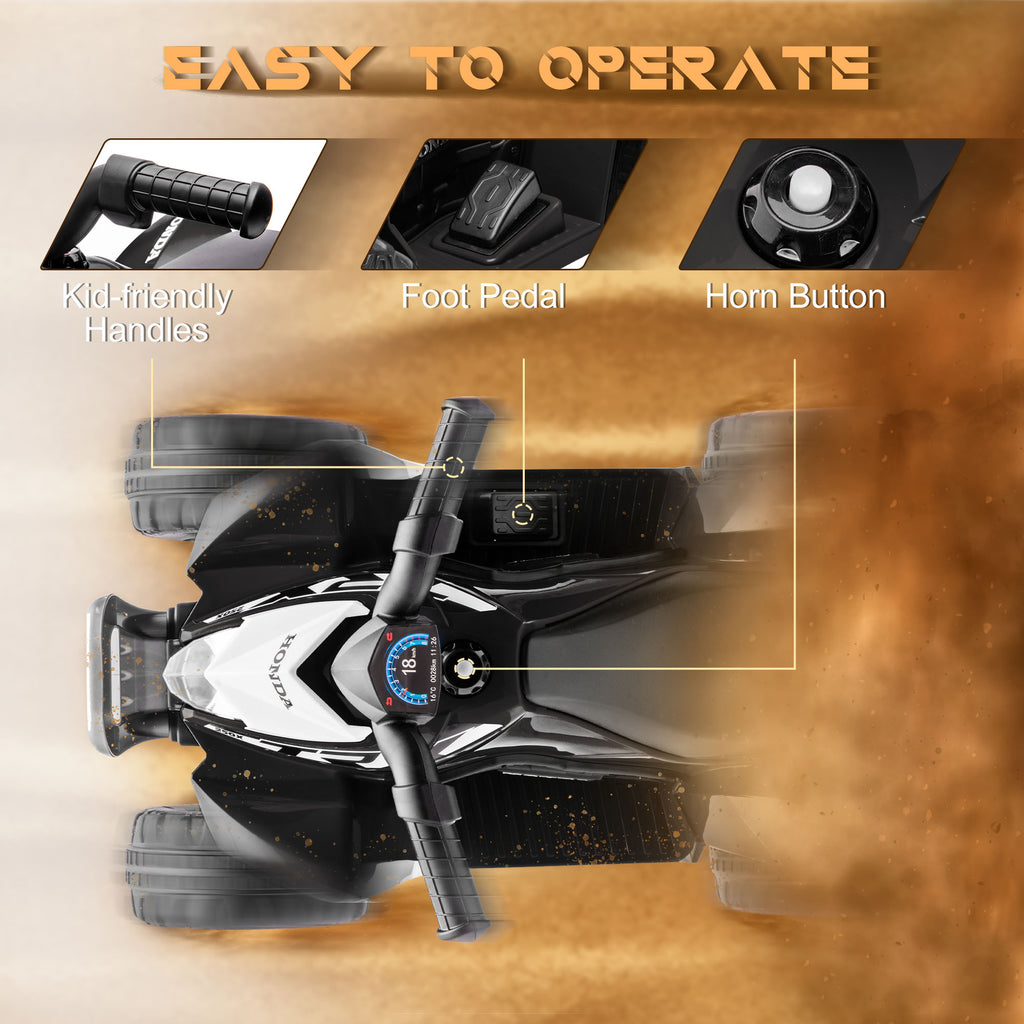 Honda Licensed Kids Electric Quad Bike, 6V ATV Ride On for Ages 1.5-3 Years