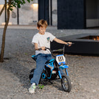 Kids Electric Motorbike, 24V Ride On Motorcycle with 3 Speeds and Rear Suspension, Dirt Bike for 8-12 Years Old